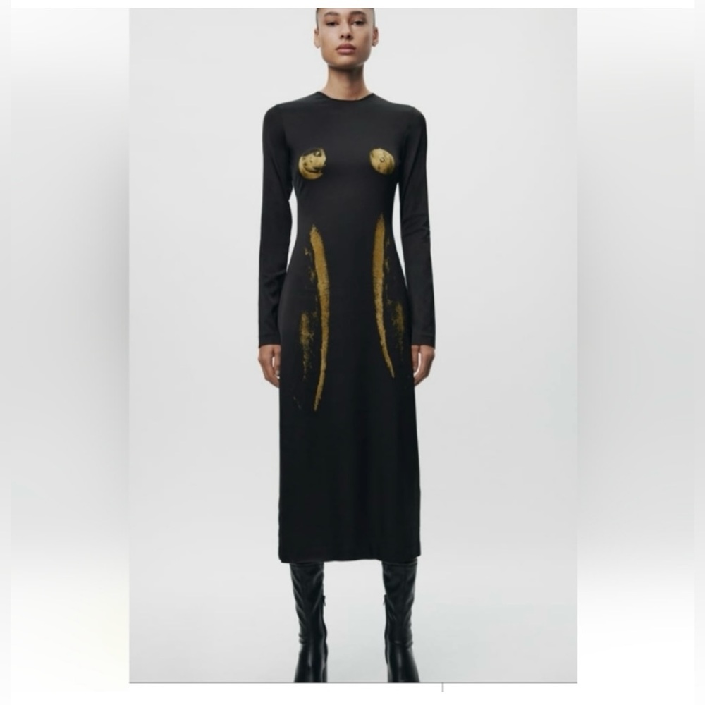 NWT- ZARA WOMAN NWT FW23 ZW
COLLECTION SILHOUETTE PRINT DRESS
XS